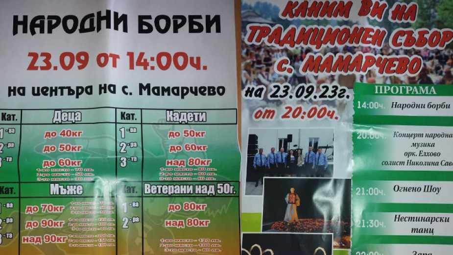 С народни борби и концерти село Мамарчево ще отбележи празника си