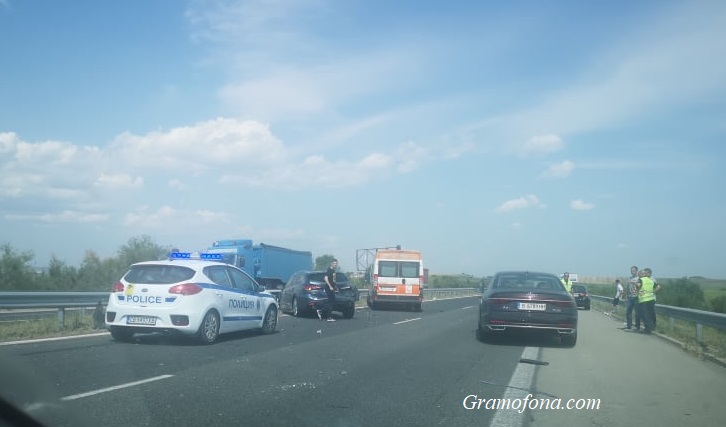 Катастрофа на магистрала Тракия в посока Бургас. Шофирайте внимателно