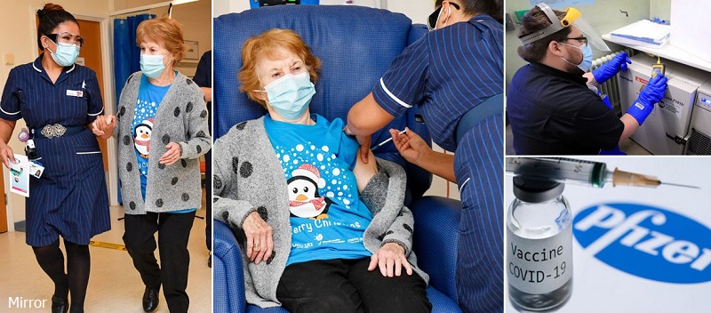 90-годишна британка е първата в света ваксинирана срещу ковид