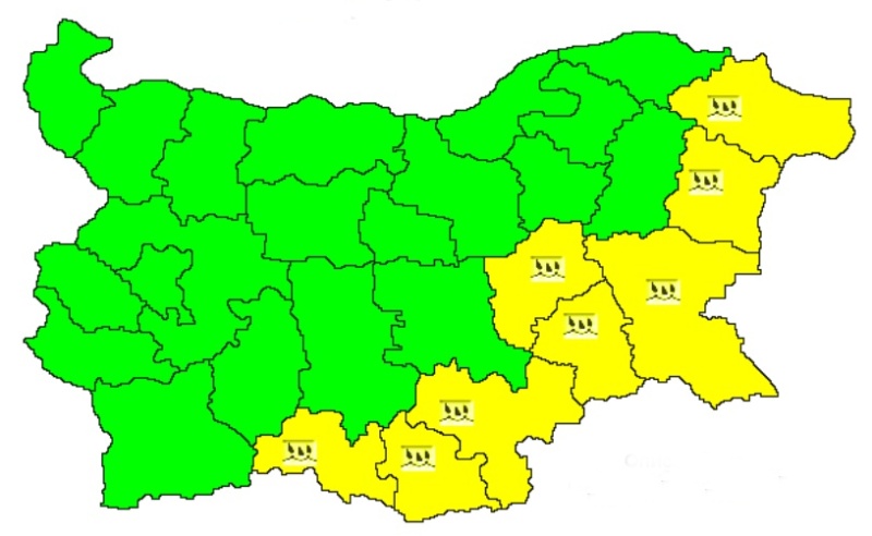 Обявиха жълт код за Бургаско