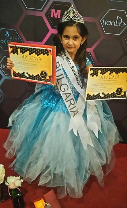 6-годишната Илияна от Брезово спечели конкурса LITTLE MISS EURASIA 2016