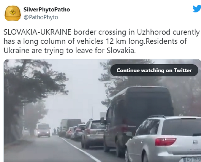 Огромна опашка от коли на границата Словакия – Украйна