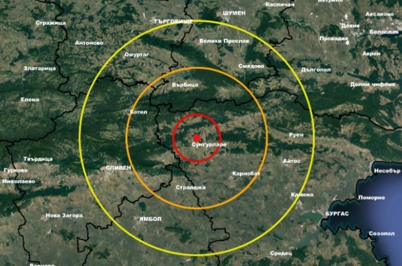 Земетресение е регистрирано край Сунгурларе