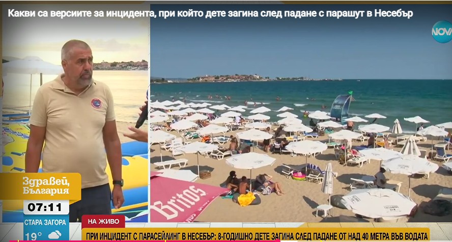 Какви са версиите за инцидента, при който дете загина след падане с парашут в Несебър