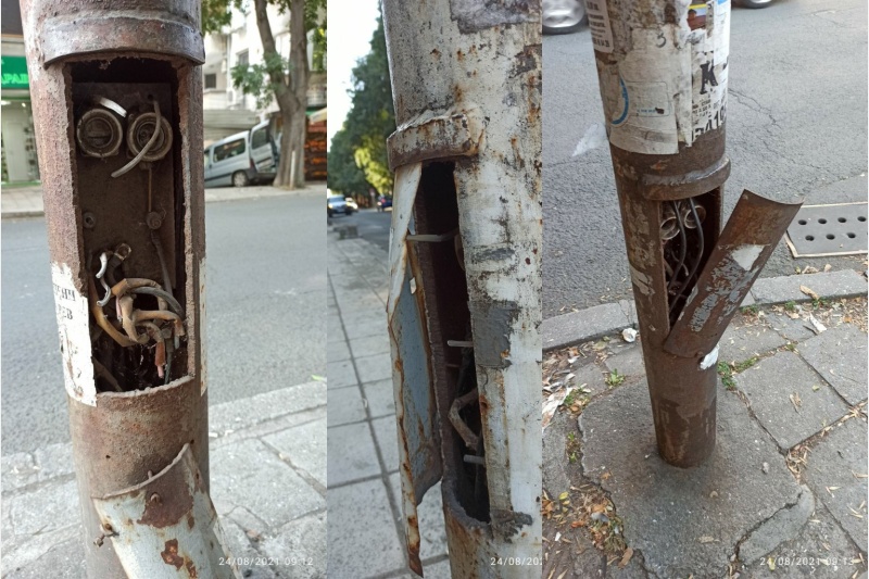 Нарязаха кабелите на улични стълбове в Бургас
