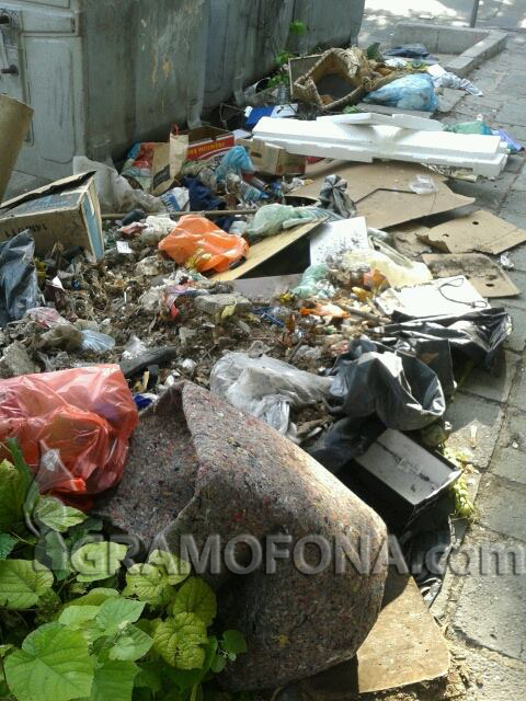 Смрад и разпилени боклуци в центъра на Бургас