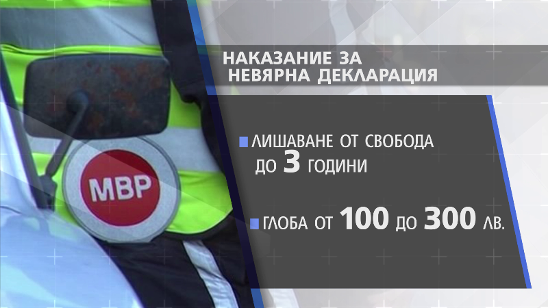 До 3 години затвор или глоба за невярна декларация на КПП