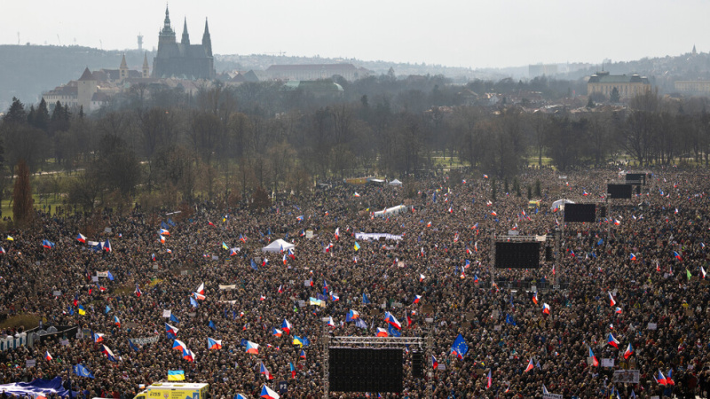 В Чехия се проведе най-масовият протест от 2019 г. насам