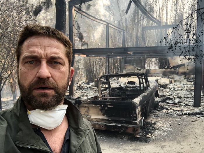 Пожарите в Калифорния: Джерард Бътлър показа какво е останало от дома му 