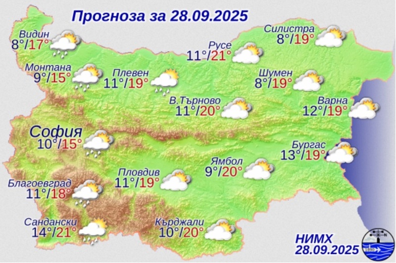 Облачна и хладна неделя