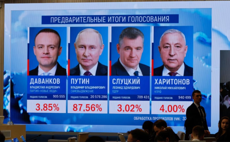Путин печели президентските избори в Русия