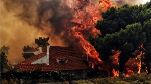 50 са вече жертвите на пожарите край Атина, ситуацията е извън контрол