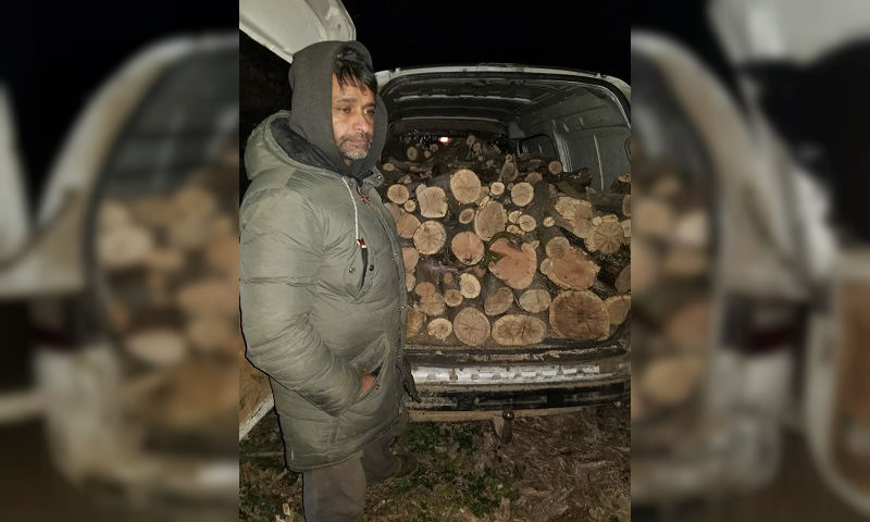 Конфискуваха автомобила на бракониер с 3 кубика незаконна дървесина