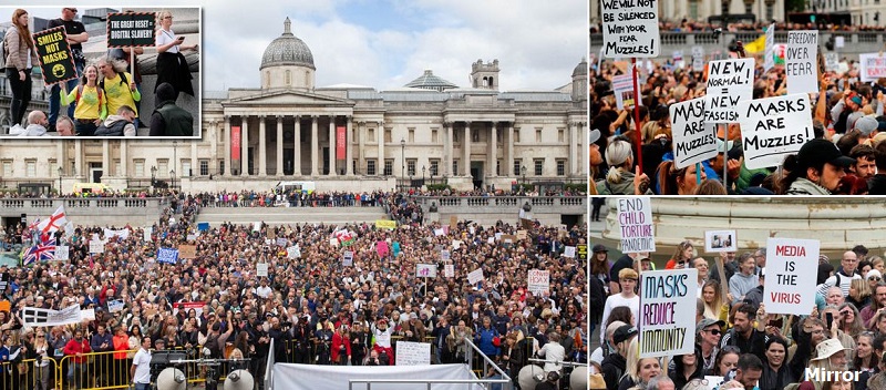 Хиляди на протест в Лондон и Берлин, убедени, че коронавирусът е измама