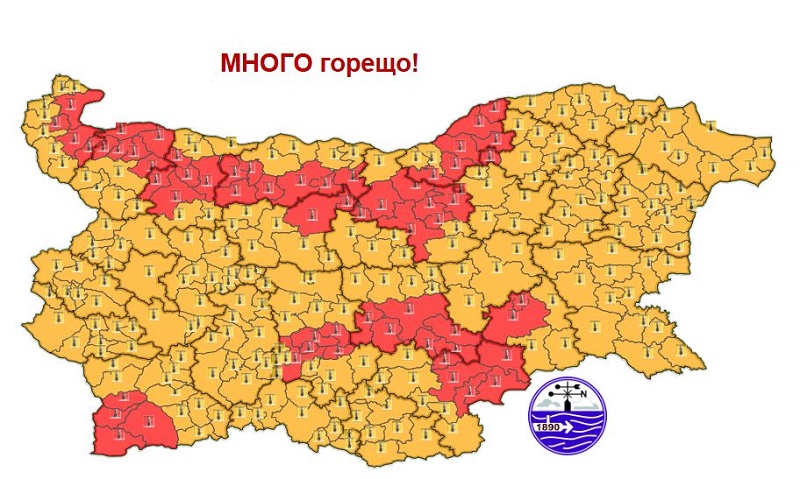Червен код за екстремни горещини в събота