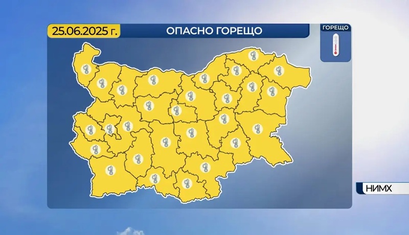 Жълт код за опасно горещо време