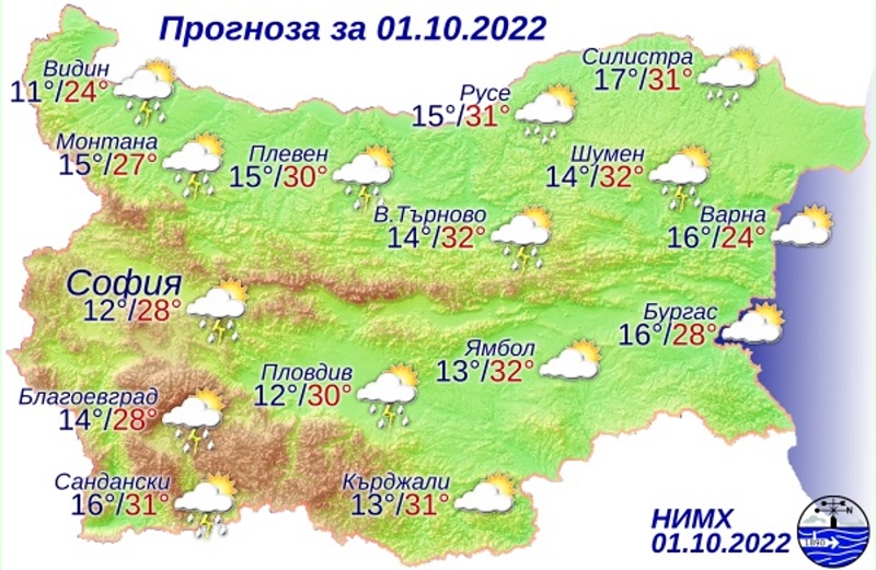 Жега в първия ден на октомври