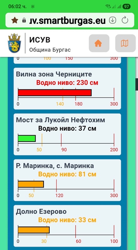 Наводнени и затворени пътища в Бургас