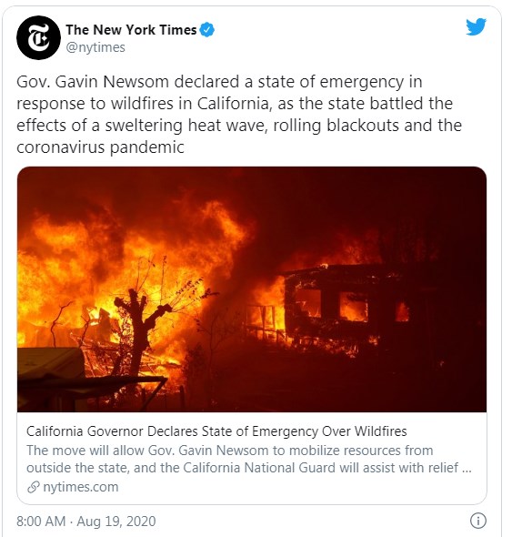 Десетки хиляди са евaкуирани в Калифорния заради тежки пожари