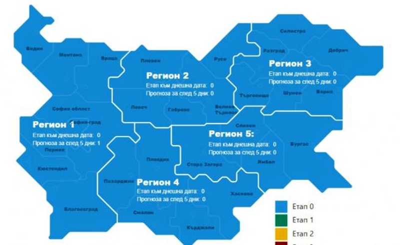 Ковид картата на България вече е изцяло синя
