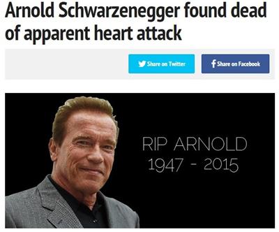 Сайт втрещи света, че Арнолд Шварценегер е починал
