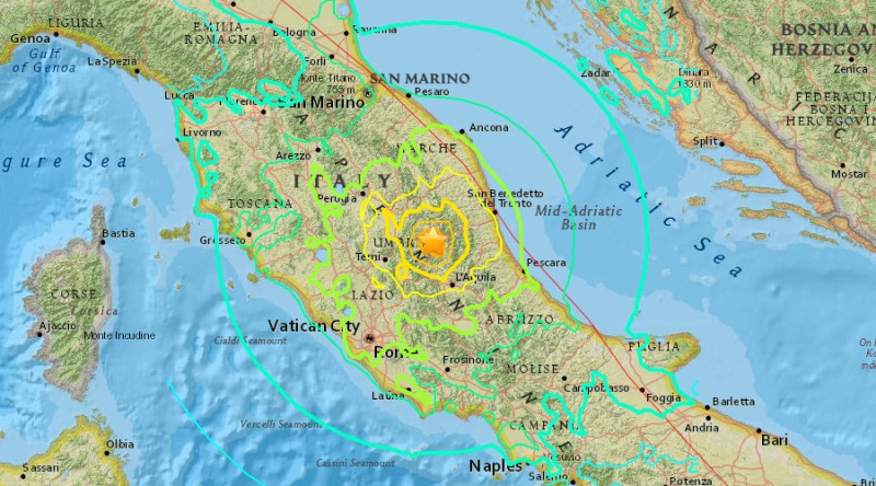 Силно земетресение в италианския град Аматриче