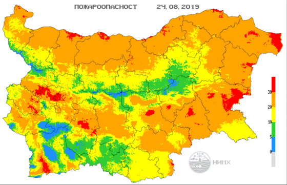 Екстремален индекс за пожароопасност е в сила за Бургаска област